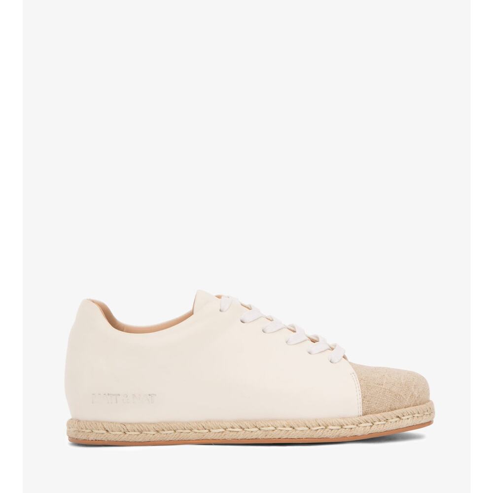 Matt & Nat Maia White‎ Vegan Faux Leather Lace Up Espadrille Sneakers Size 9